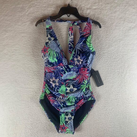Tommy Hilfiger Women's‎ Tummy Control Floral Print One-Piece Swimsuit Size 4 NWT - Picture 1 of 7